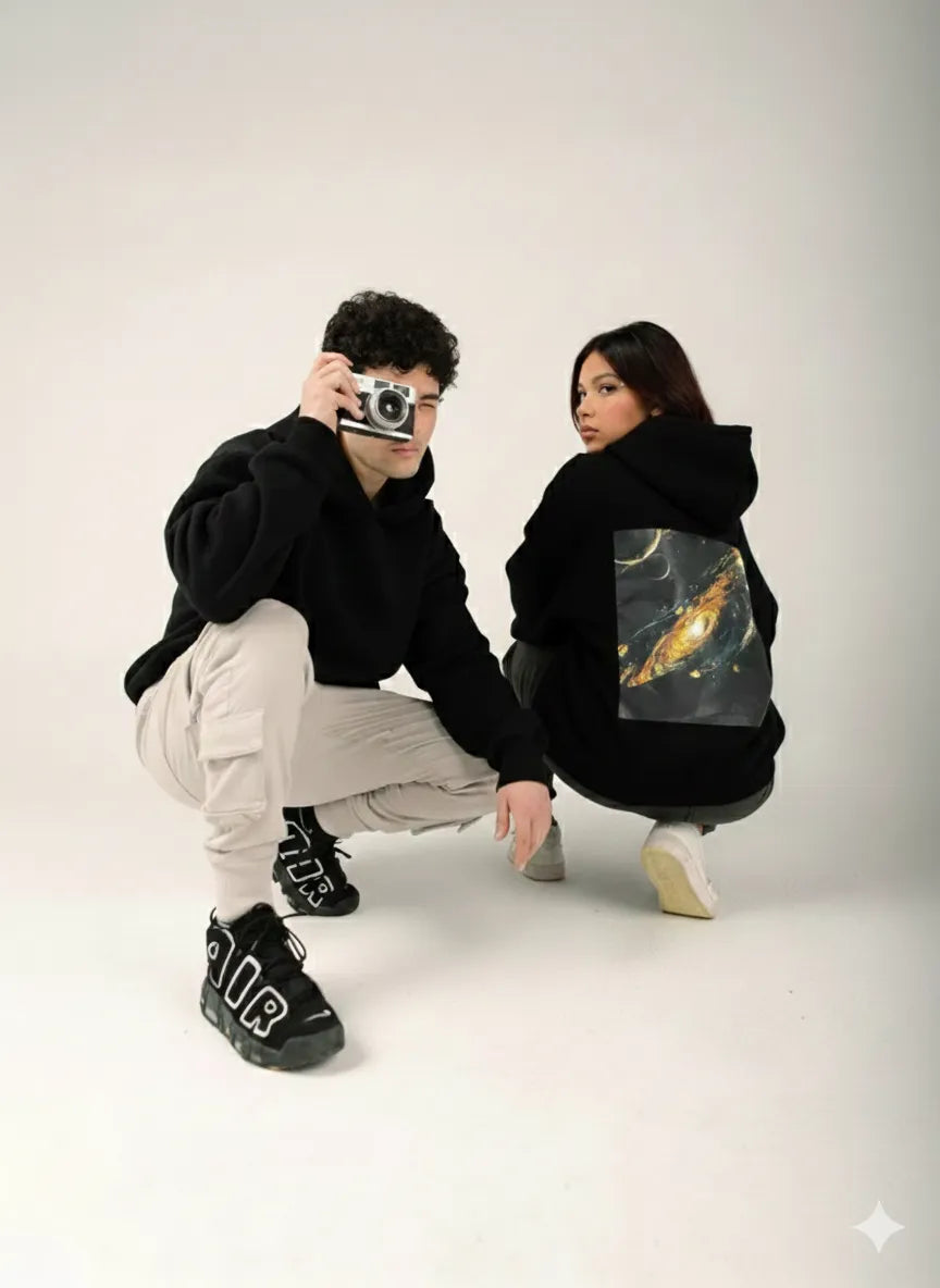 Always you Black Graphic Hoodie – Baggy Fit