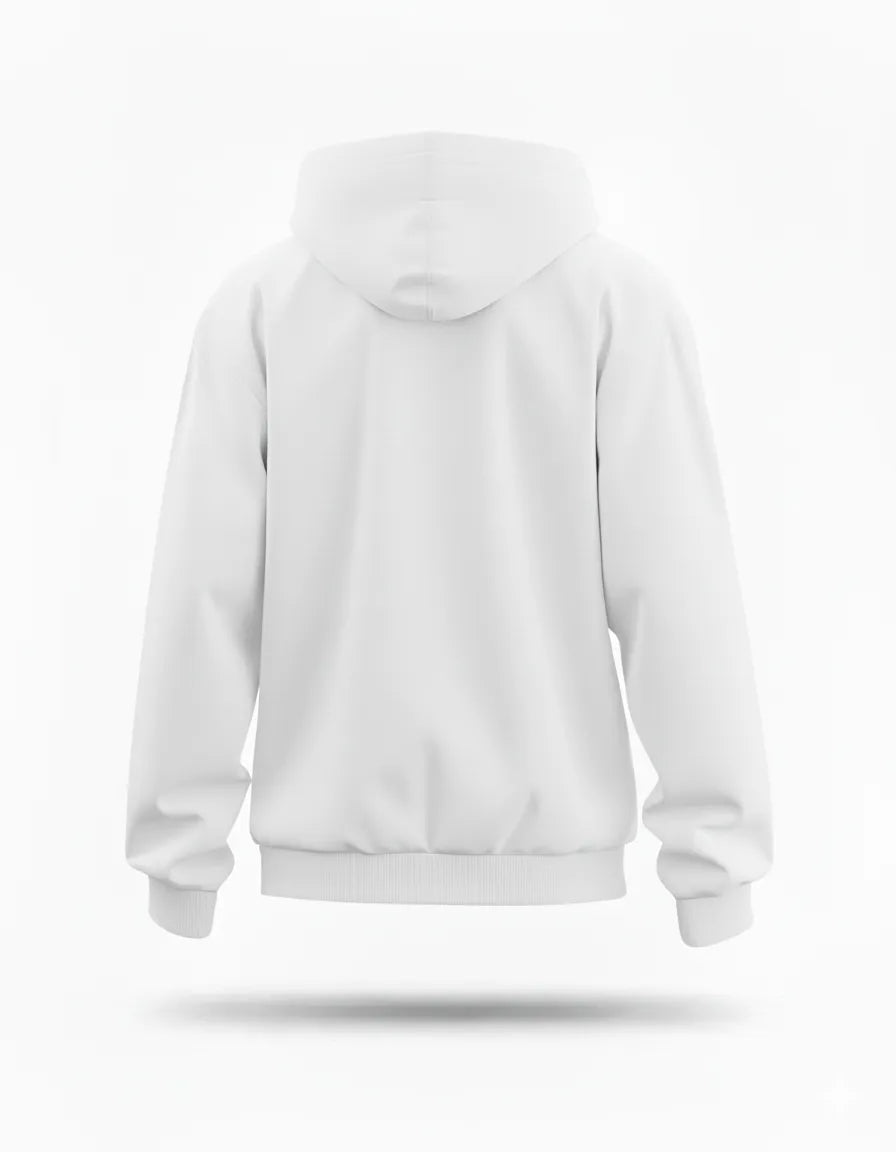 Classic White Plain Hoodie – Baggy Fit