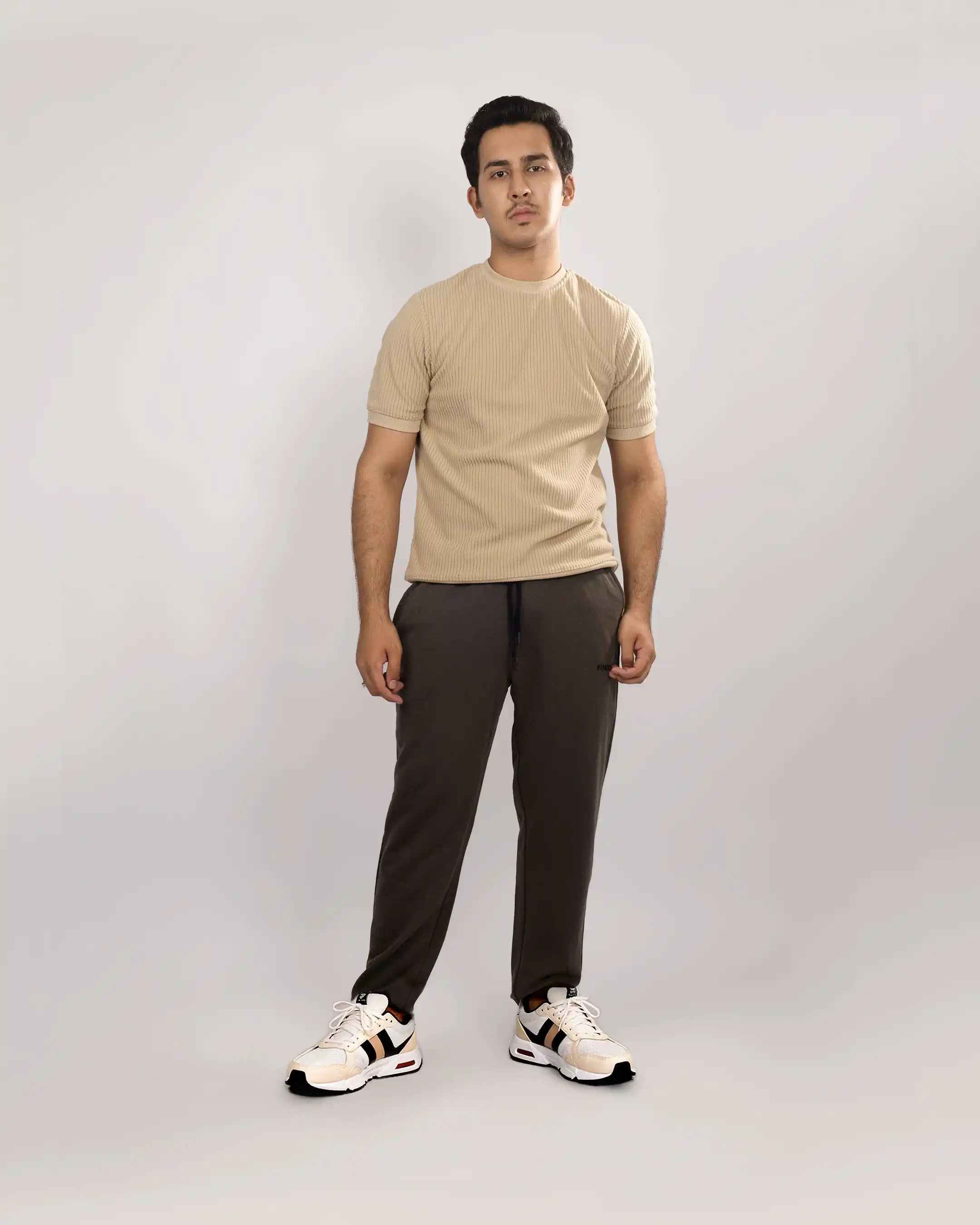 Camel Waffle Knitted Tee