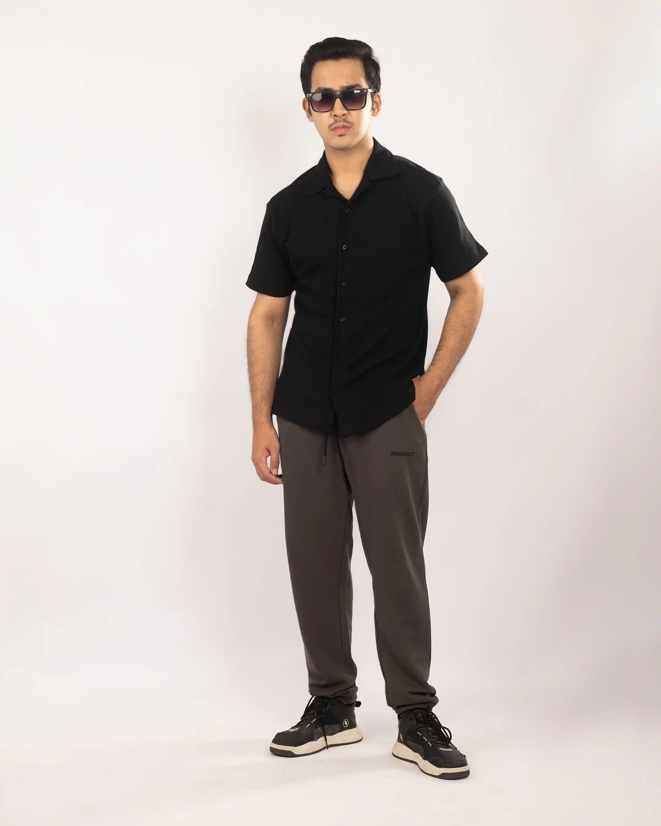 Charcoal Grey Boxy Fit Trouser