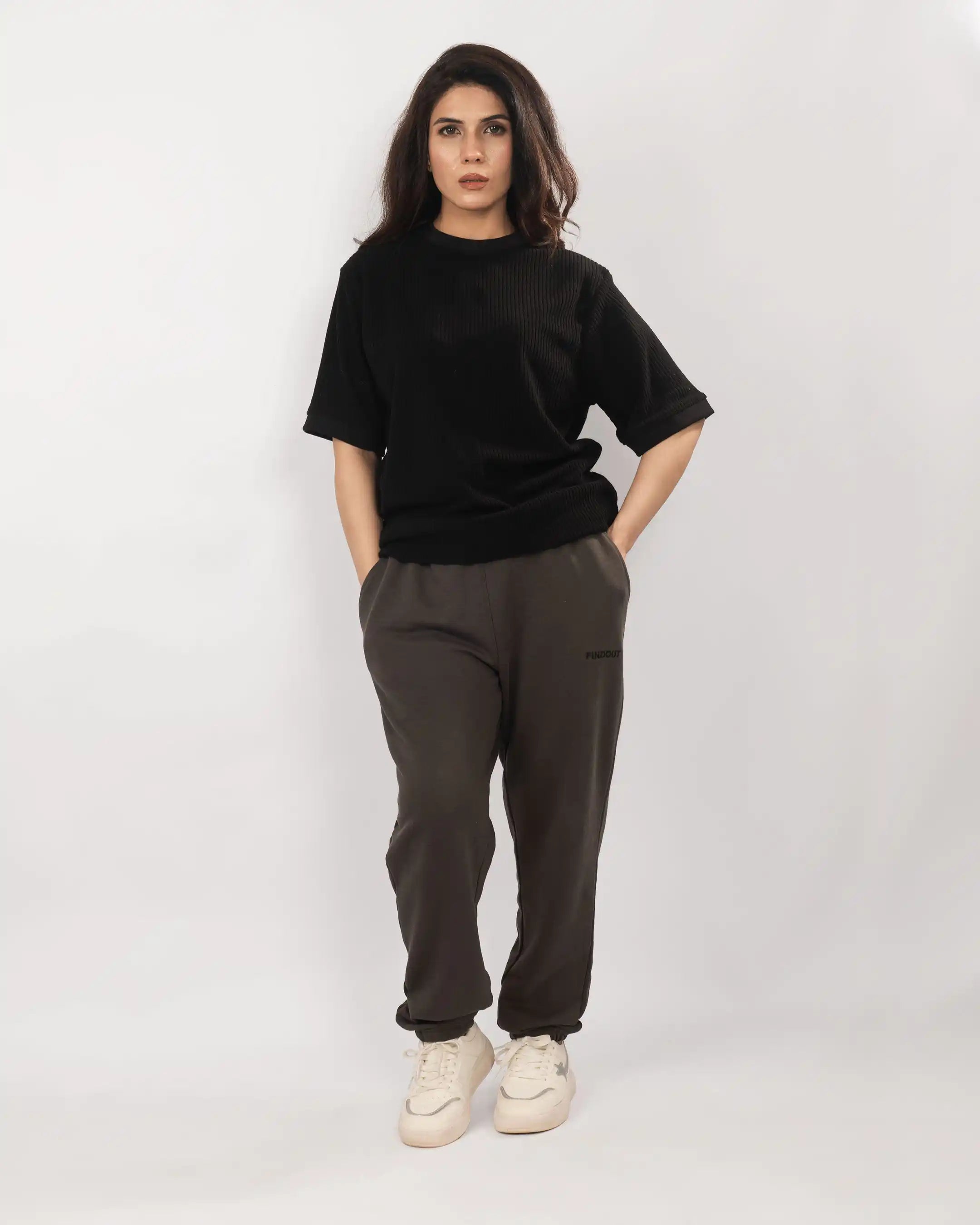 Charcoal Grey Boxy Fit Trouser
