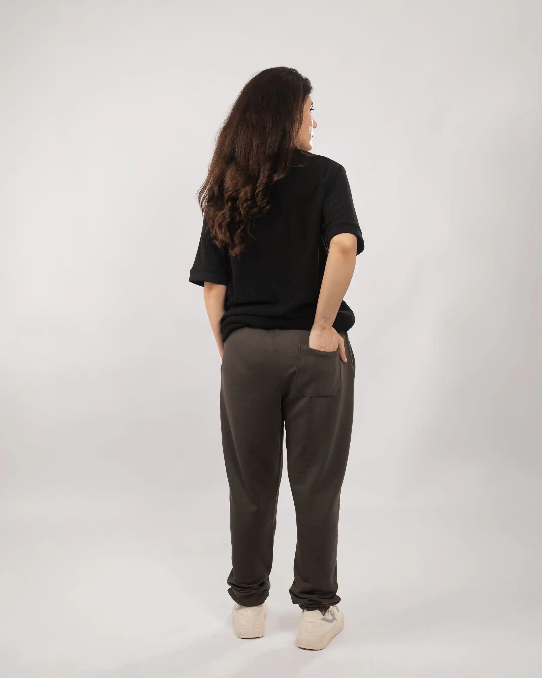 Charcoal Grey Boxy Fit Trouser