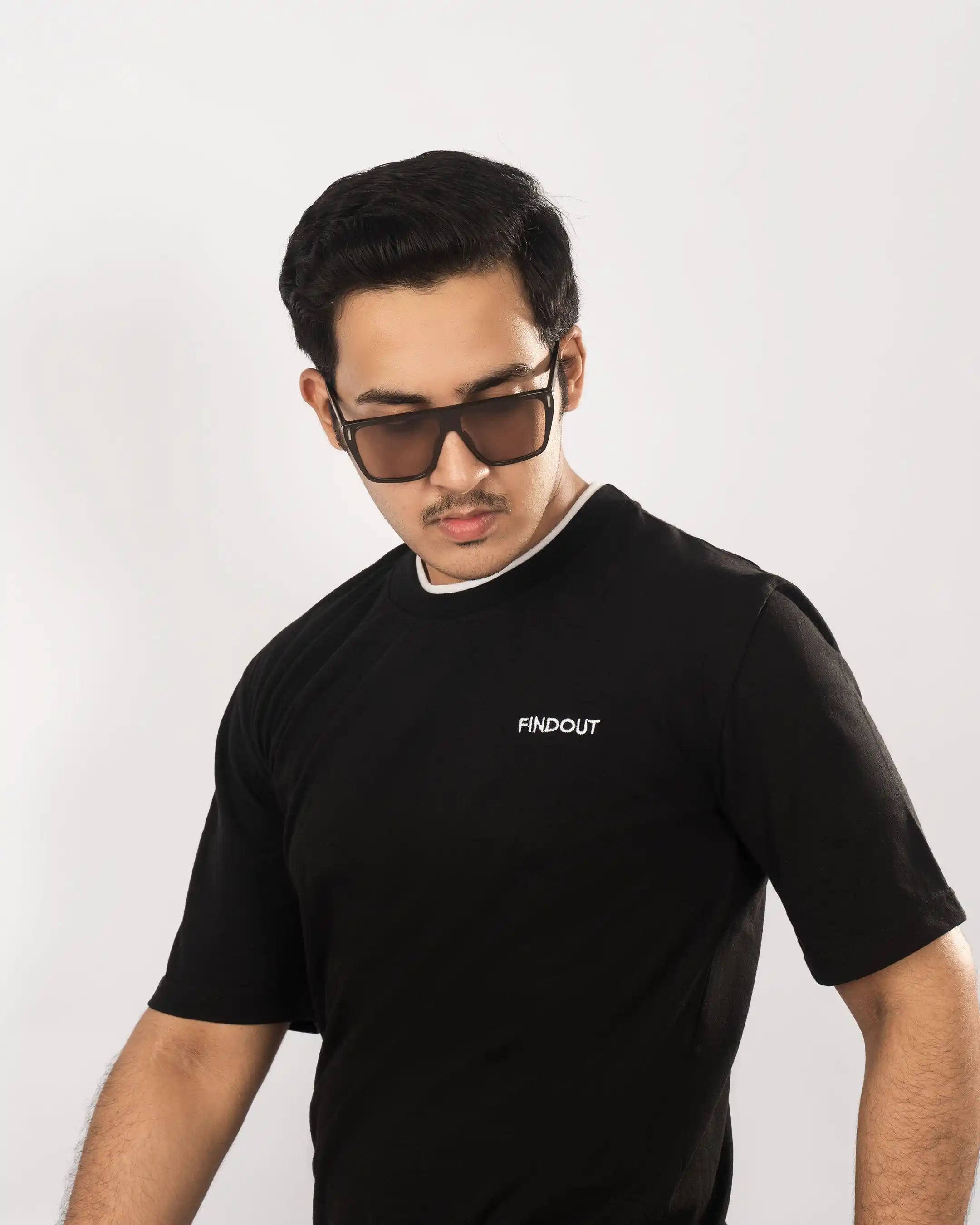 Black Embroidered Tee
