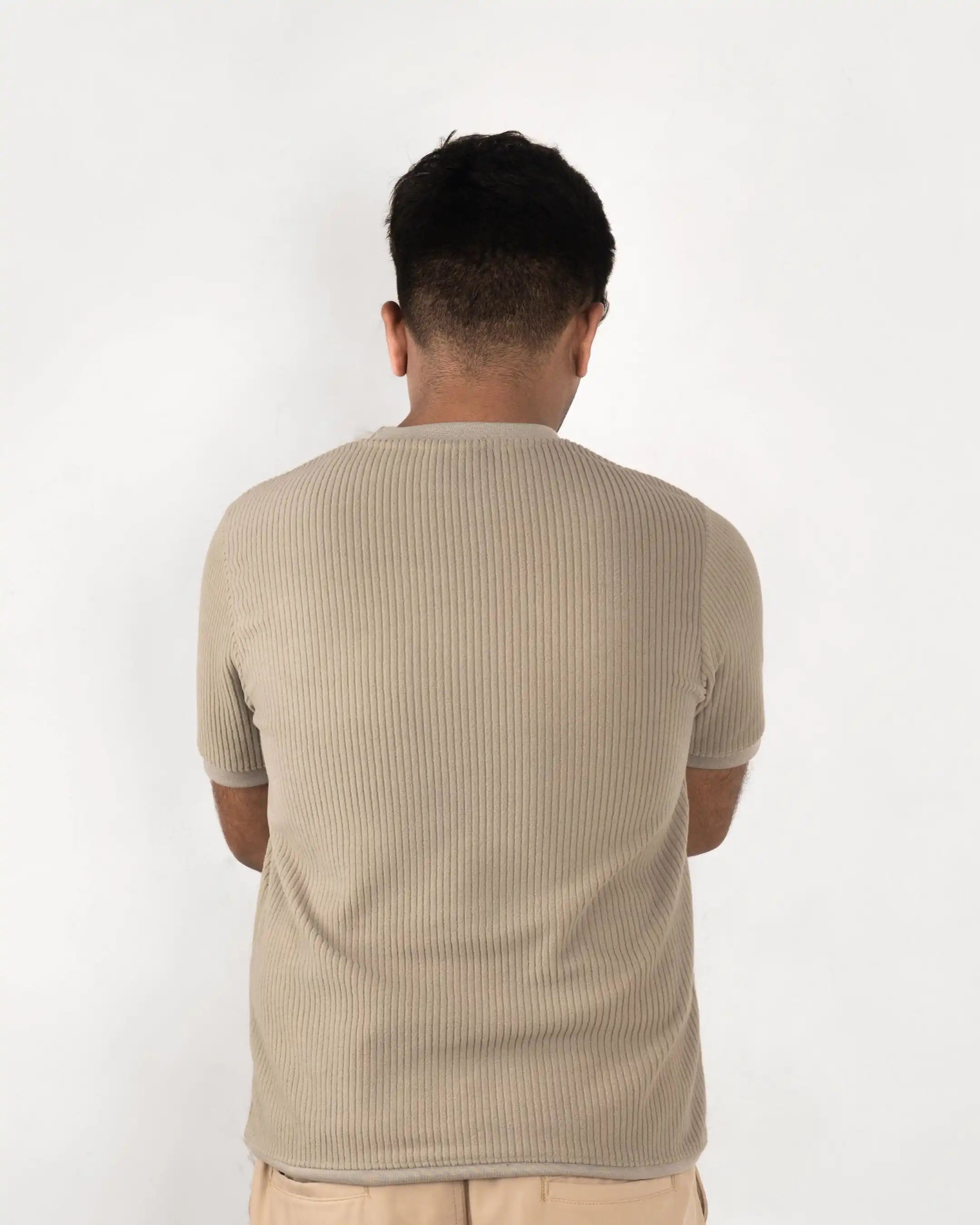 Grey Waffle Knitted Tee