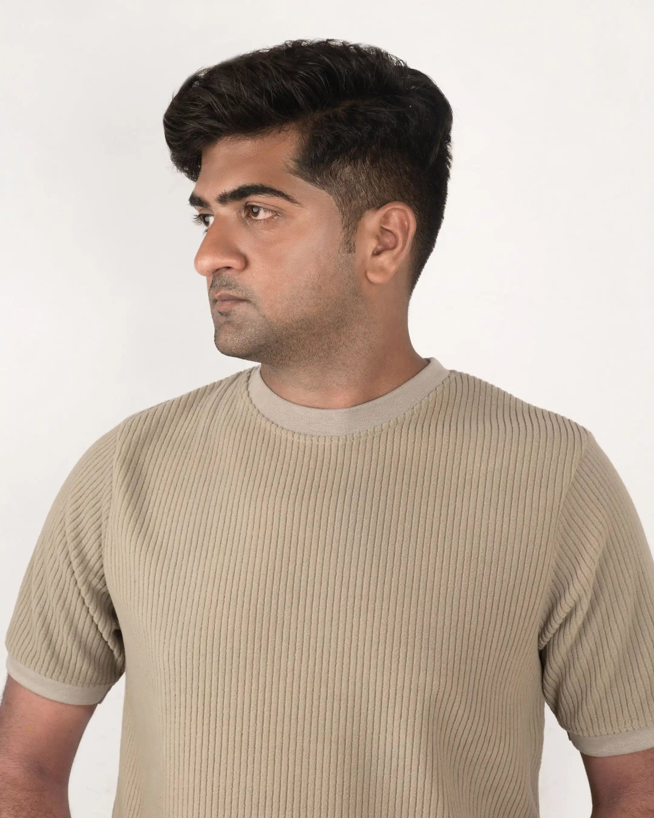 Grey Waffle Knitted Tee