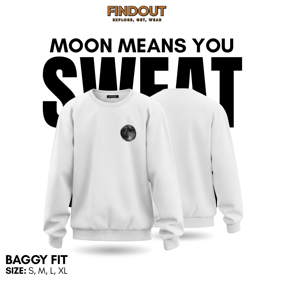 Classic White Sweat Shirt - Moon means You | Relaxed Fit