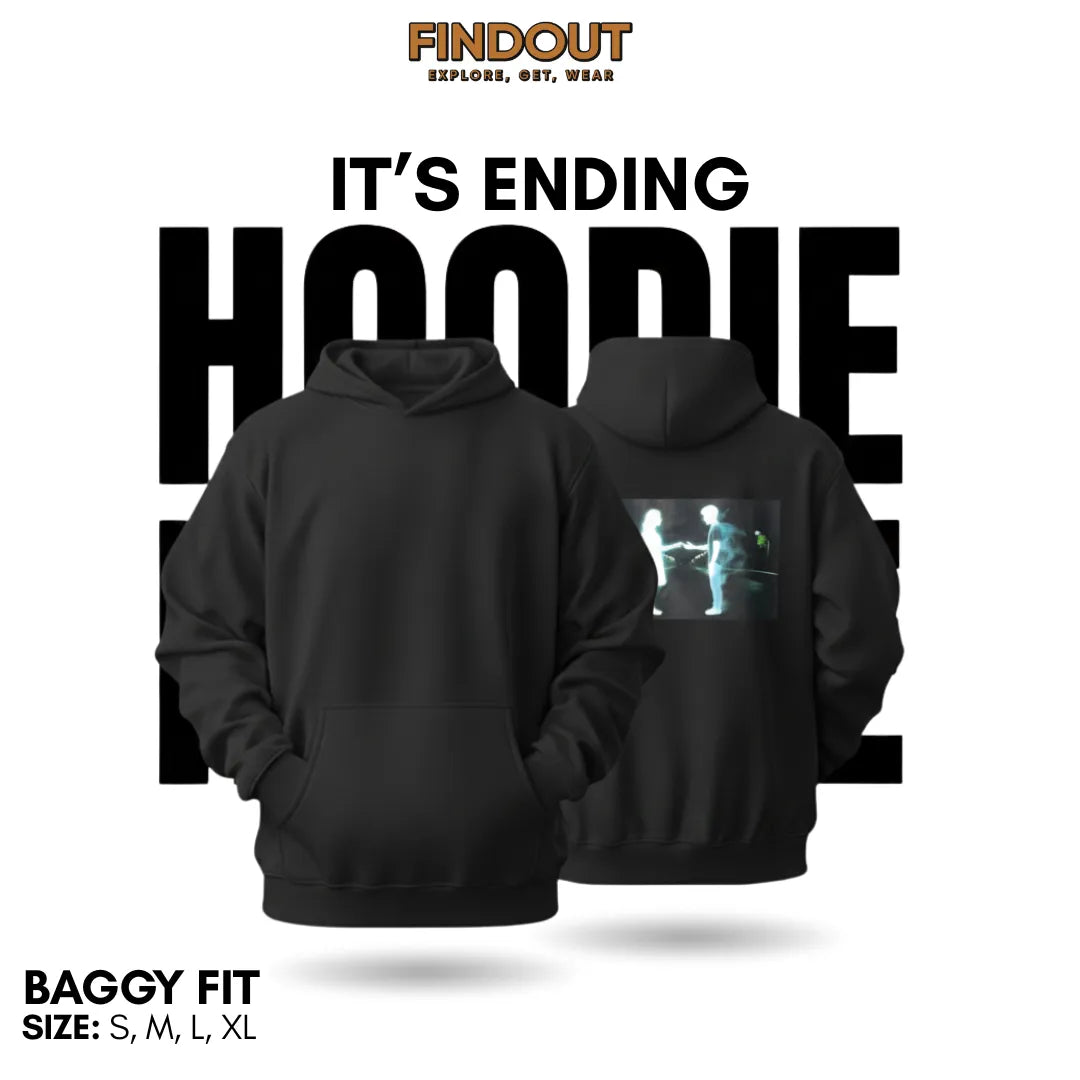 It’s Ending Black Graphic Hoodie – Baggy Fit