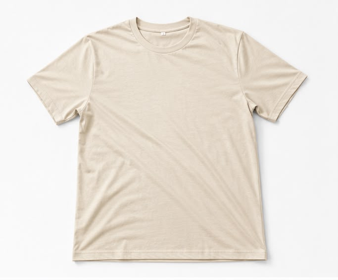 Beige Plain T-Shirt