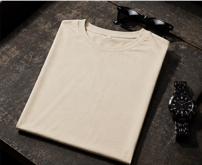 Beige Plain T-Shirt