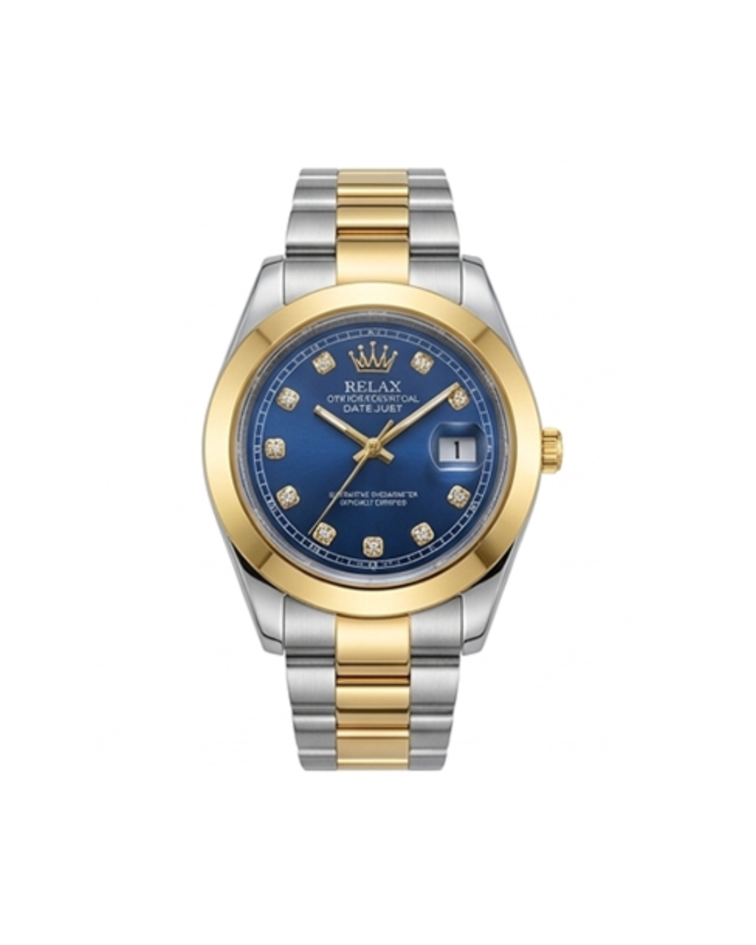 Rolex Blue Dial Gold & Silver Plated Watch