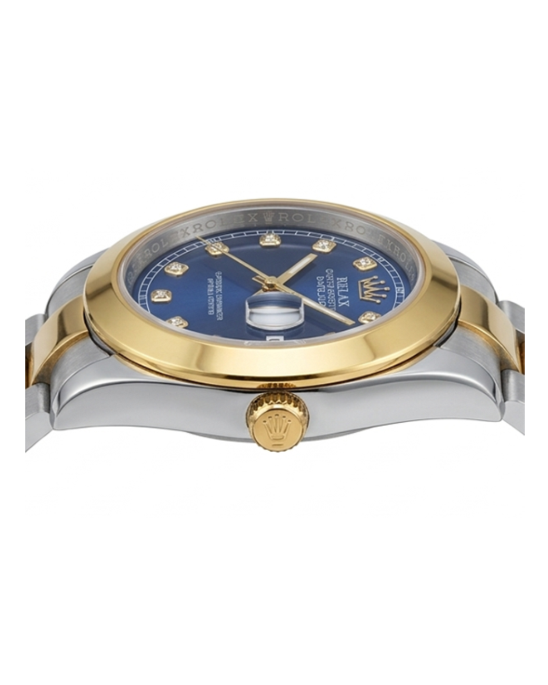 Rolex Blue Dial Gold & Silver Plated Watch