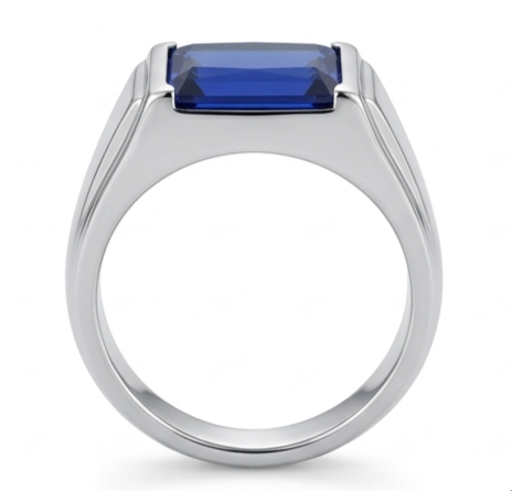Blue Light Silver Ring