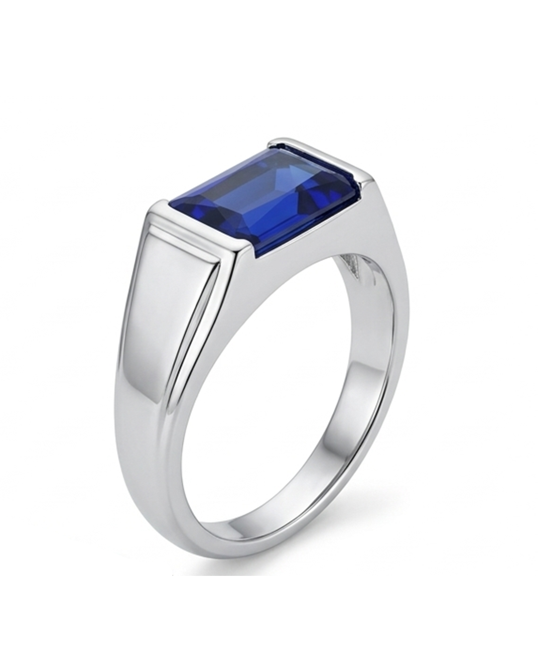 Blue Light Silver Ring