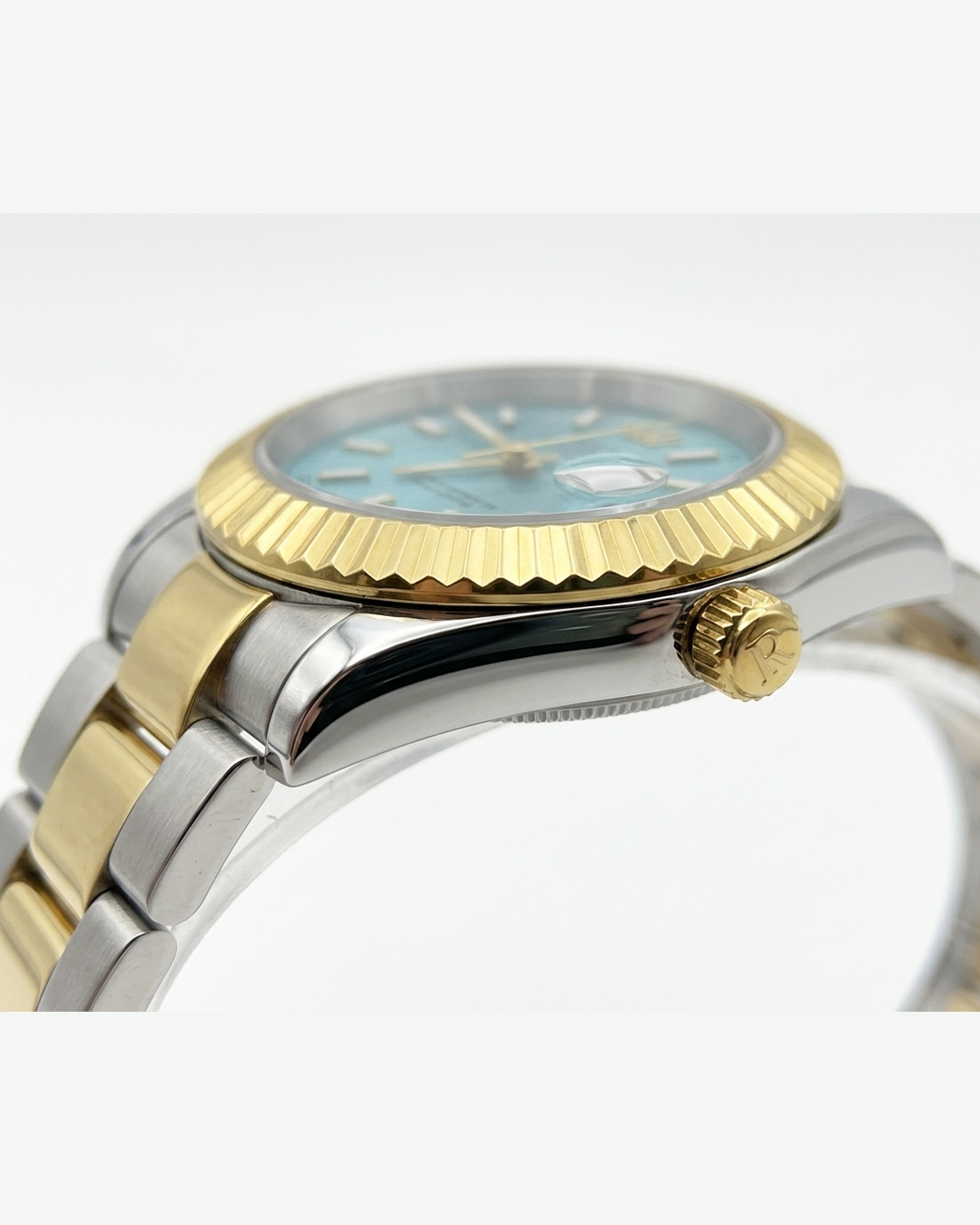 Rolex Blue Dial Silver & Gold Plated Watch