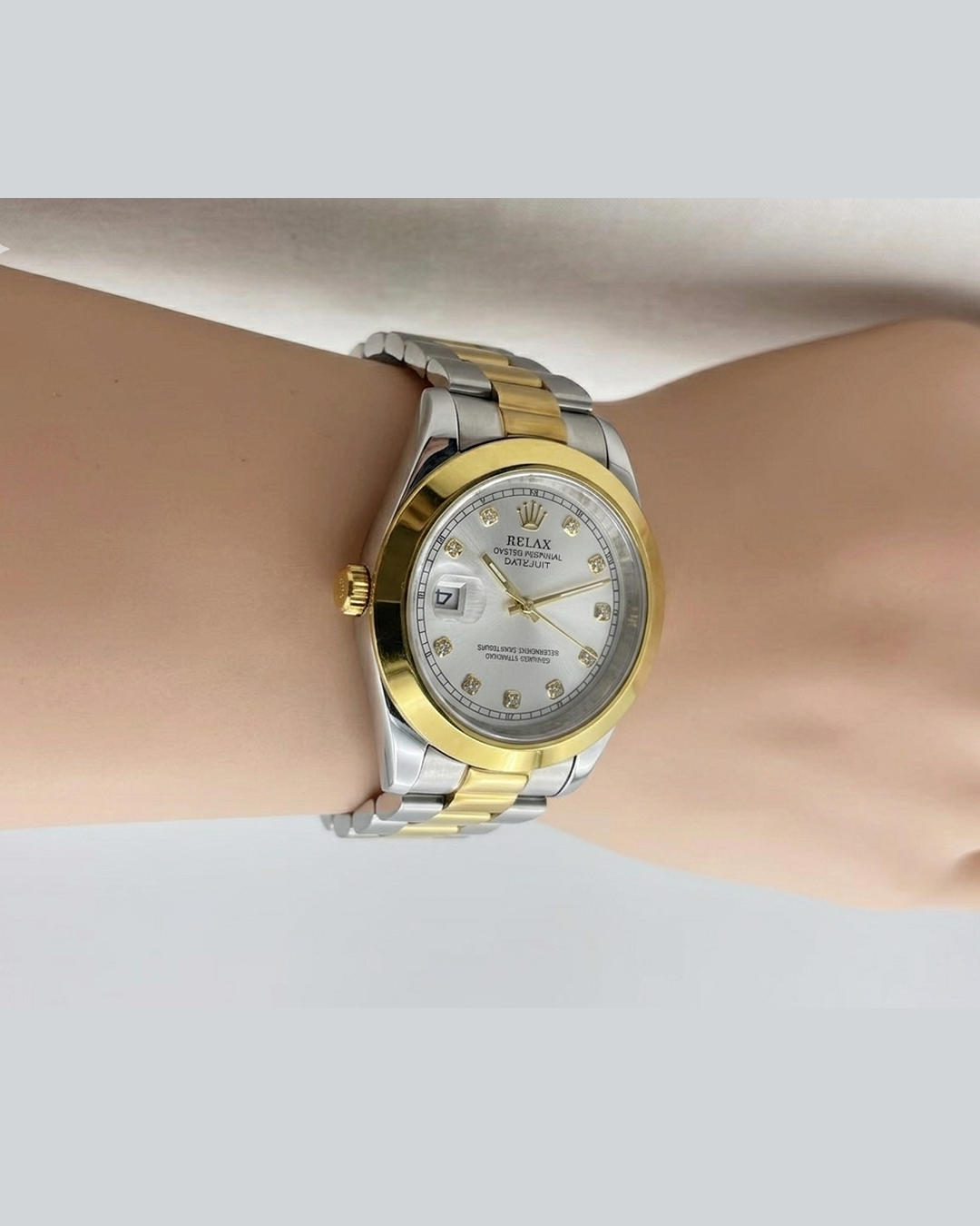 Rolex Silver Dial Gold & Silver Plated watch