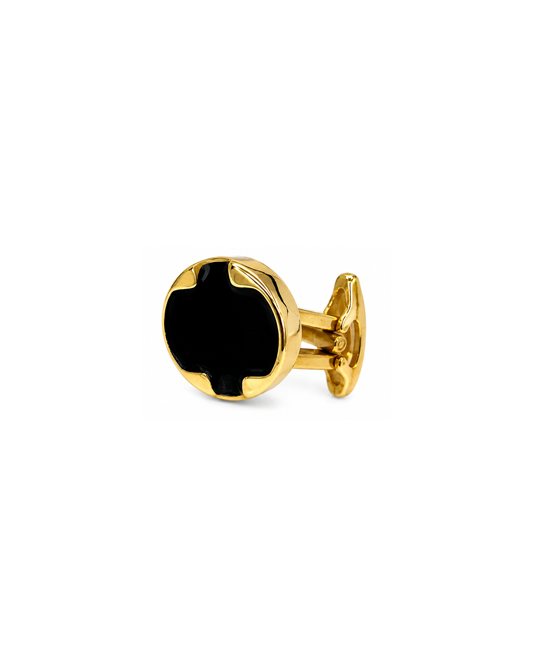 Black Stone with Gold Plated Cufflink