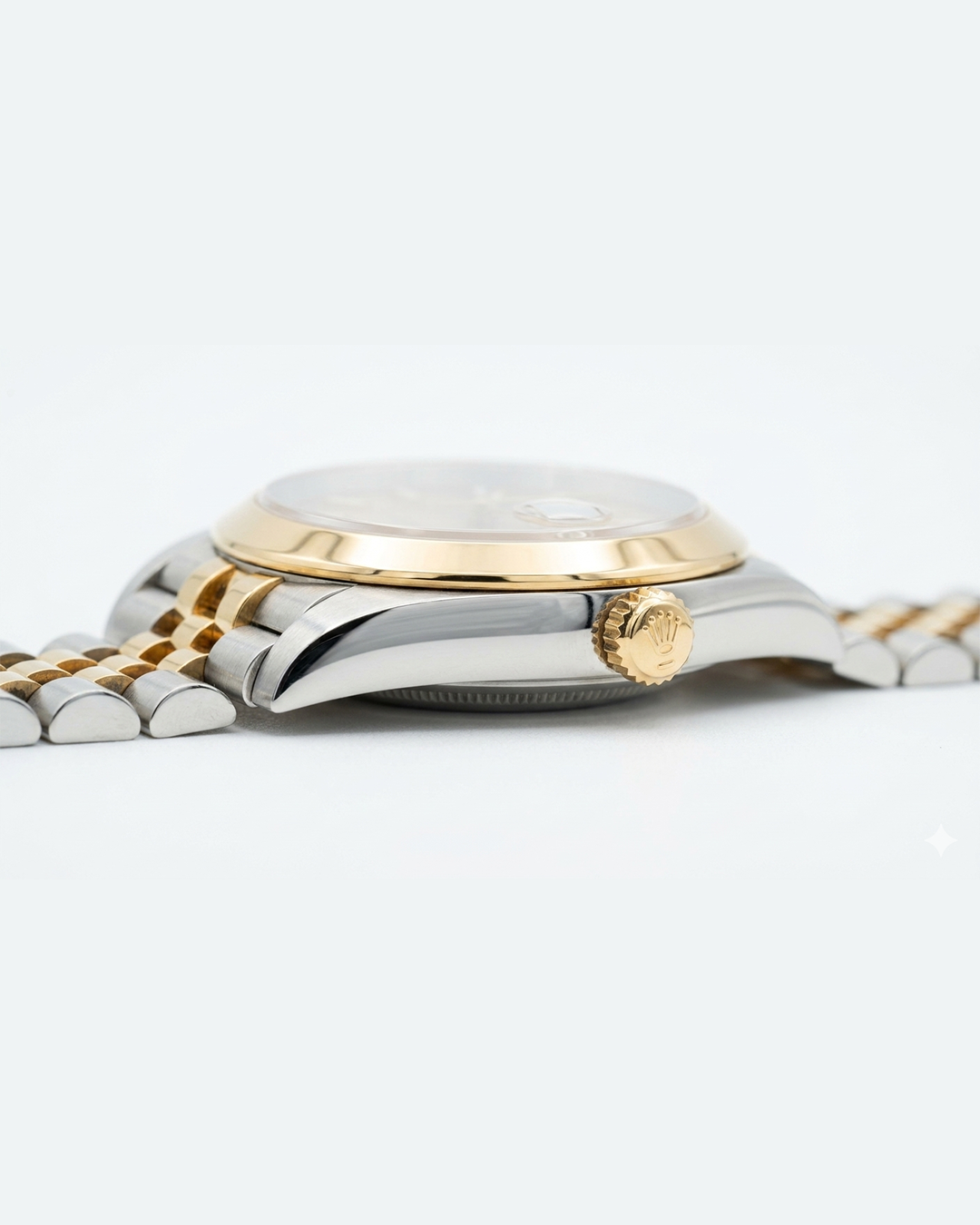Rolex Grey Dial Silver & Gold Plated Watch