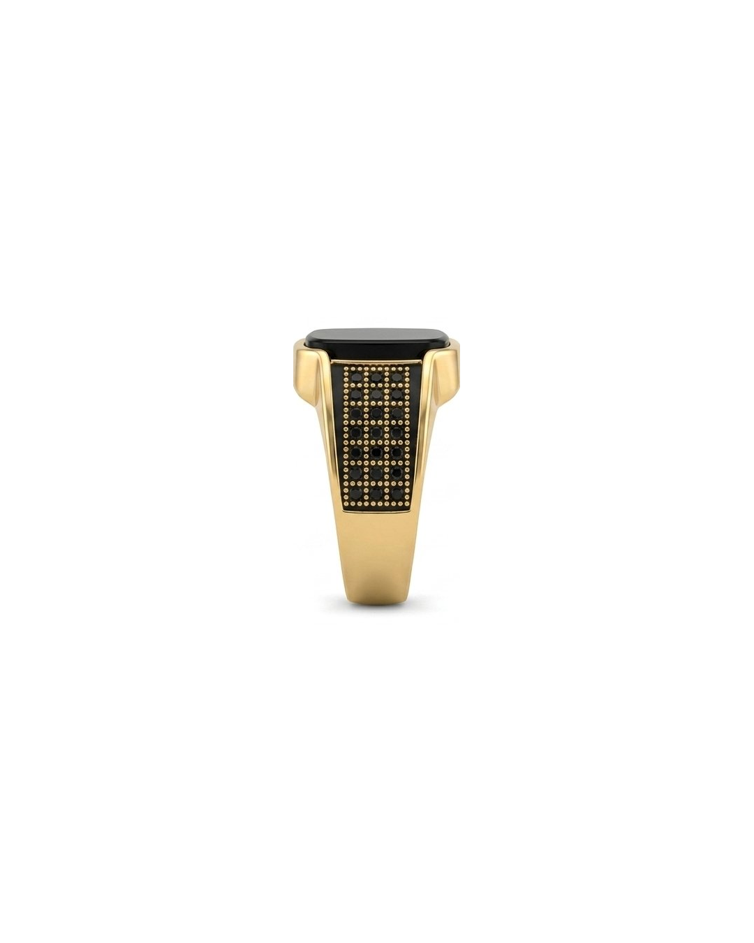 Golden Plated Black ONYX Ring