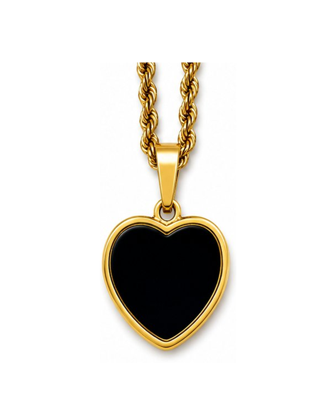 Black Heart Gold Locket