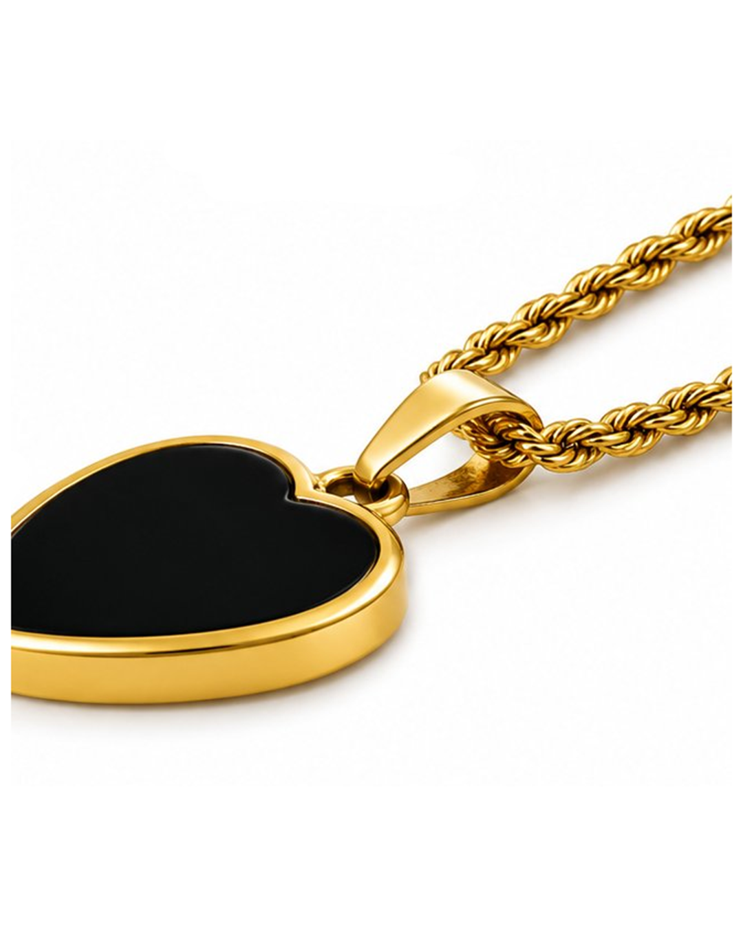 Black Heart Gold Locket