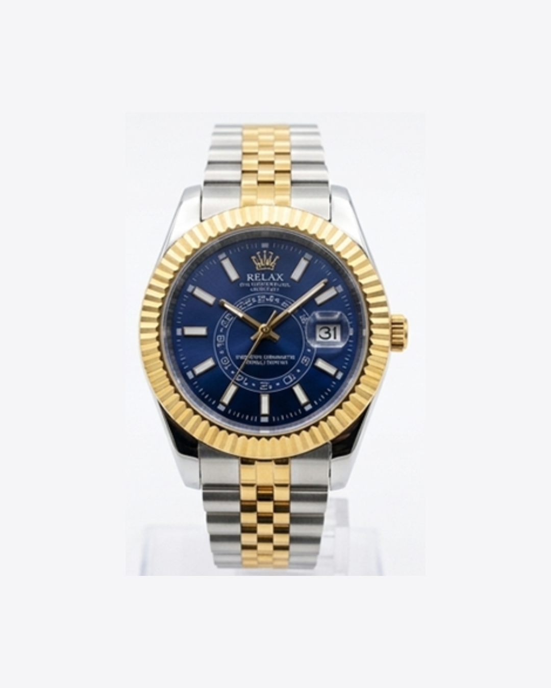 Rolex Blue Dial Gold & Silver Plated Watch