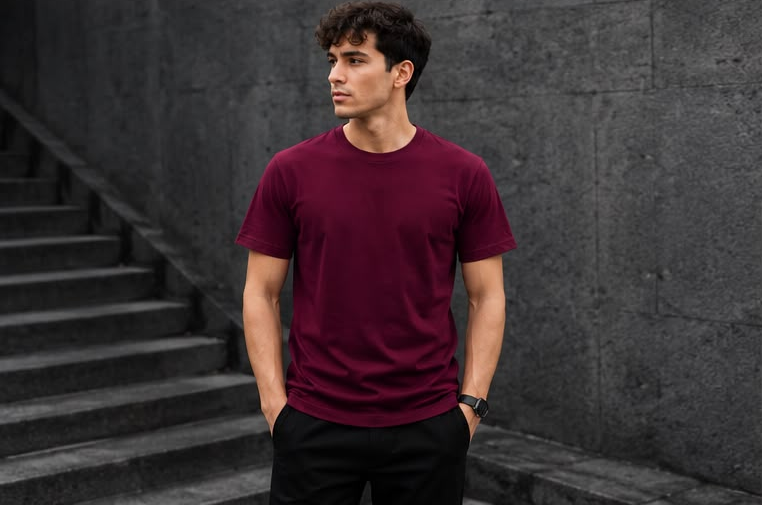 Maroon Plain T-Shirt