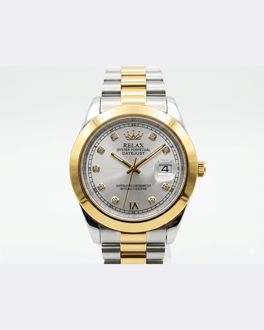 Rolex Silver Dial Gold & Silver Plated watch
