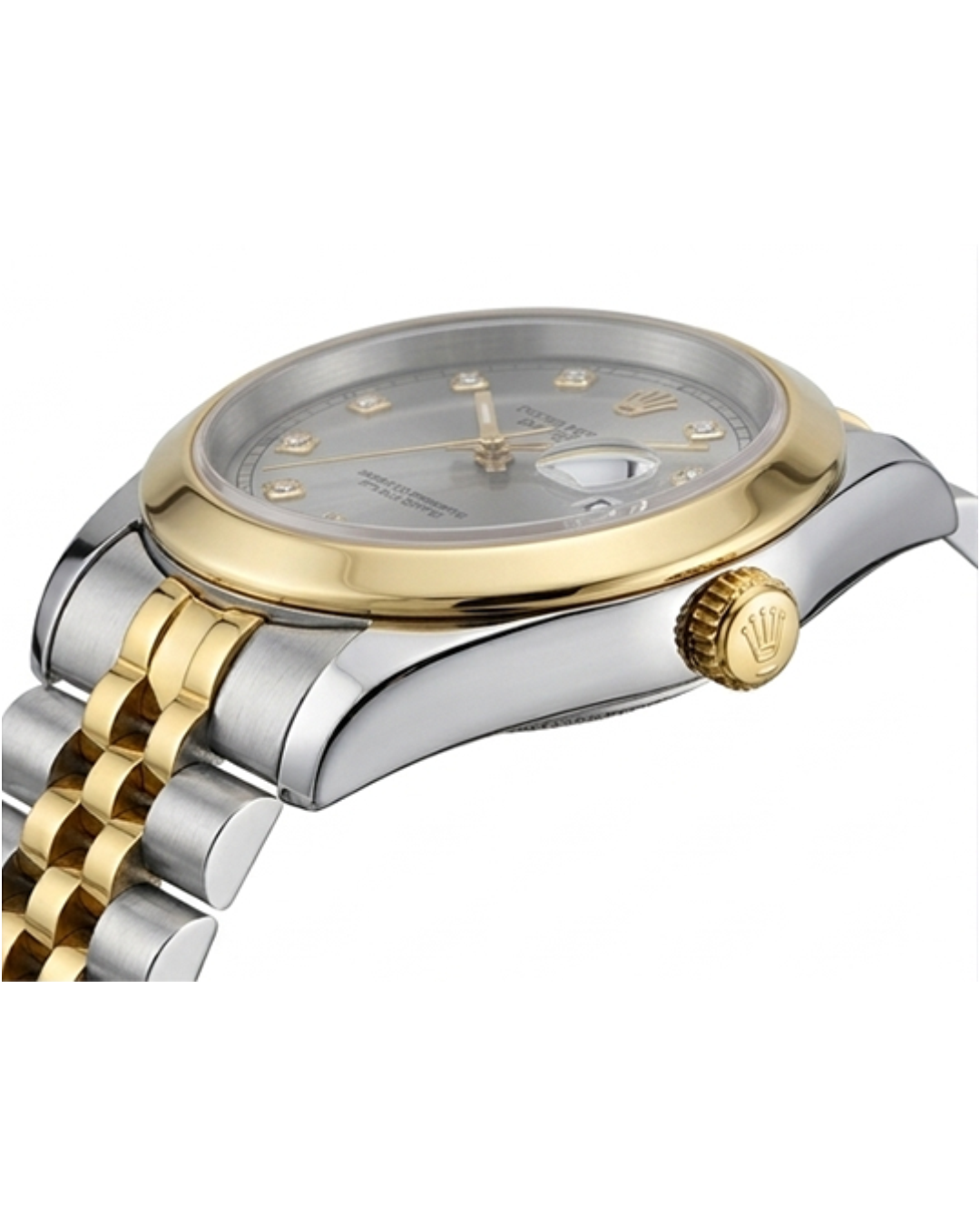 Rolex Silver Dial Gold & Silver Plated Watch