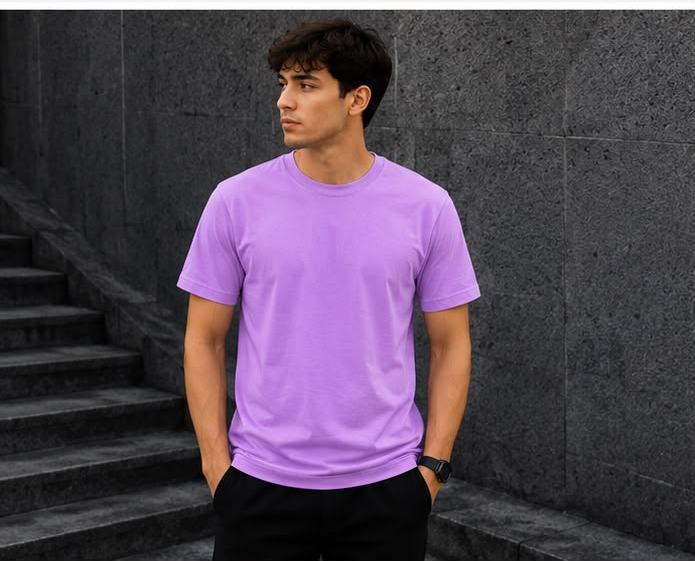 Light Purple Plain T-Shirt