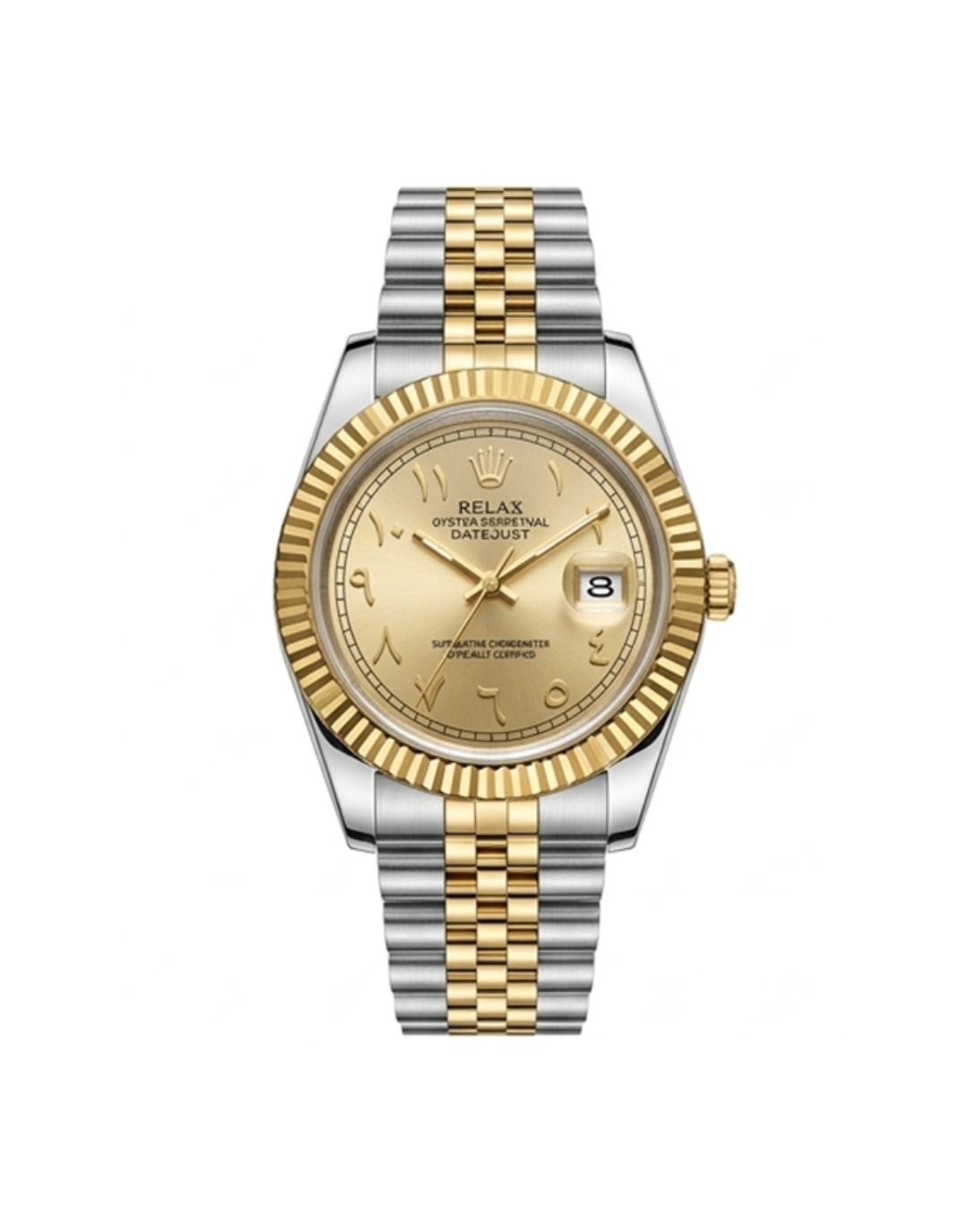 Rolex Gold Dial Silver & Gold Plated Watch