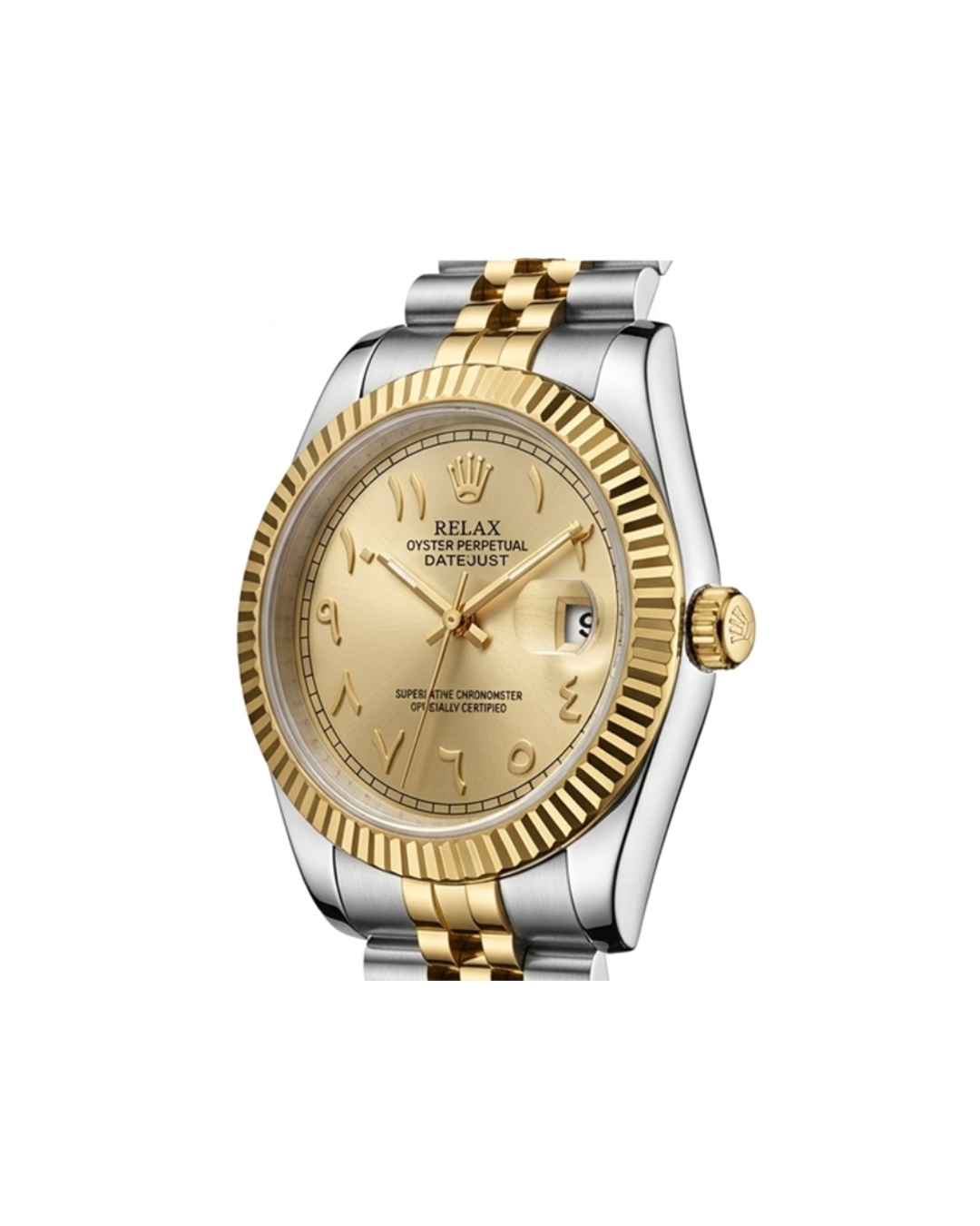 Rolex Gold Dial Silver & Gold Plated Watch
