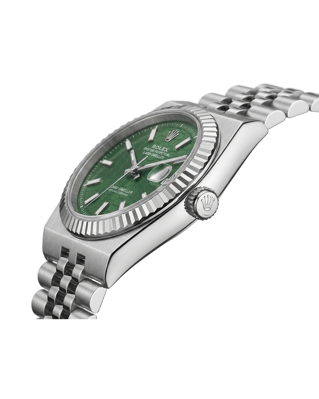 Rolex Green Dial Silver Plated Watch