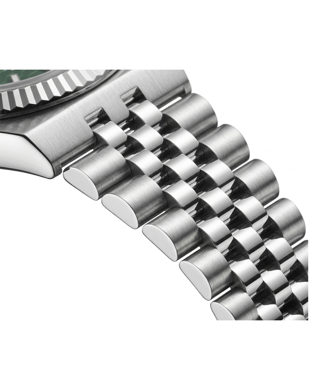 Rolex Green Dial Silver Plated Watch