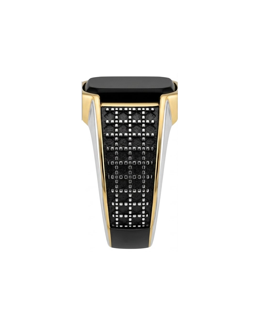 Gold Coated Rhodium Plated Black ONYX Ring