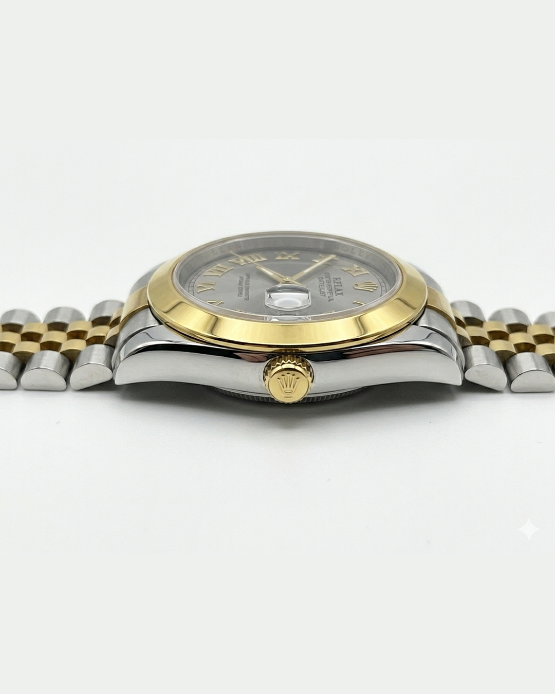 Rolex Grey Dial Gold & Silver Plated Watch