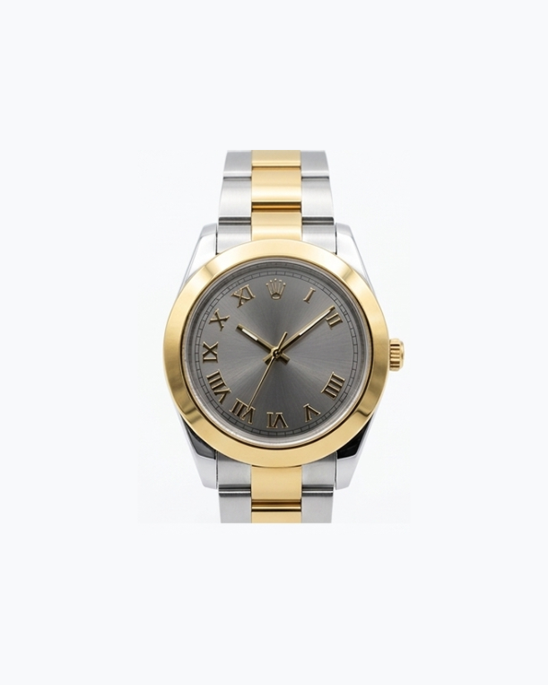 Rolex Grey Dial Gold & Silver Plated Watch