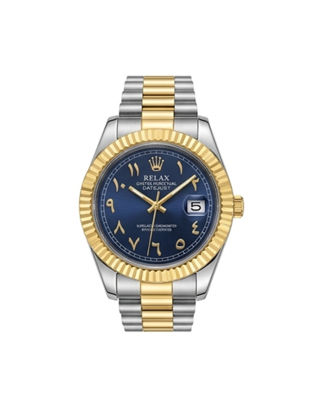 Rolex Blue Dial Silver & Gold Plated Watch