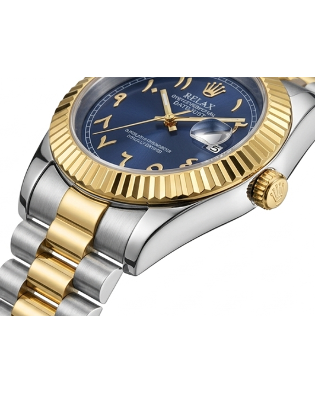 Rolex Blue Dial Silver & Gold Plated Watch