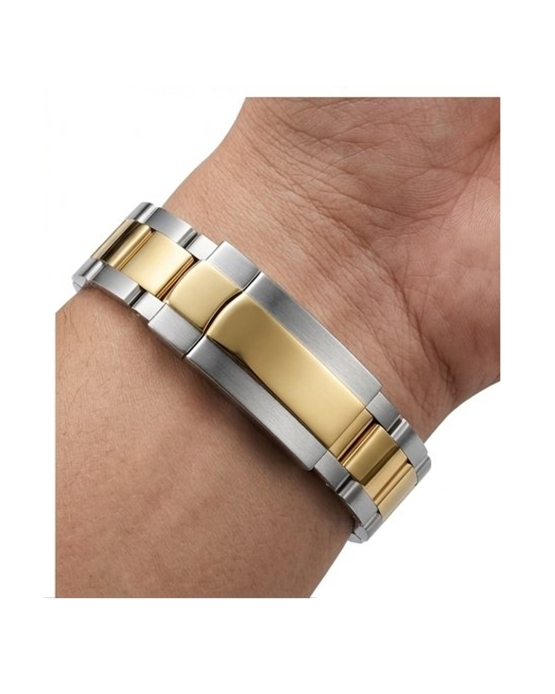 Rolex Silver Dial Gold & Silver Plated Watch