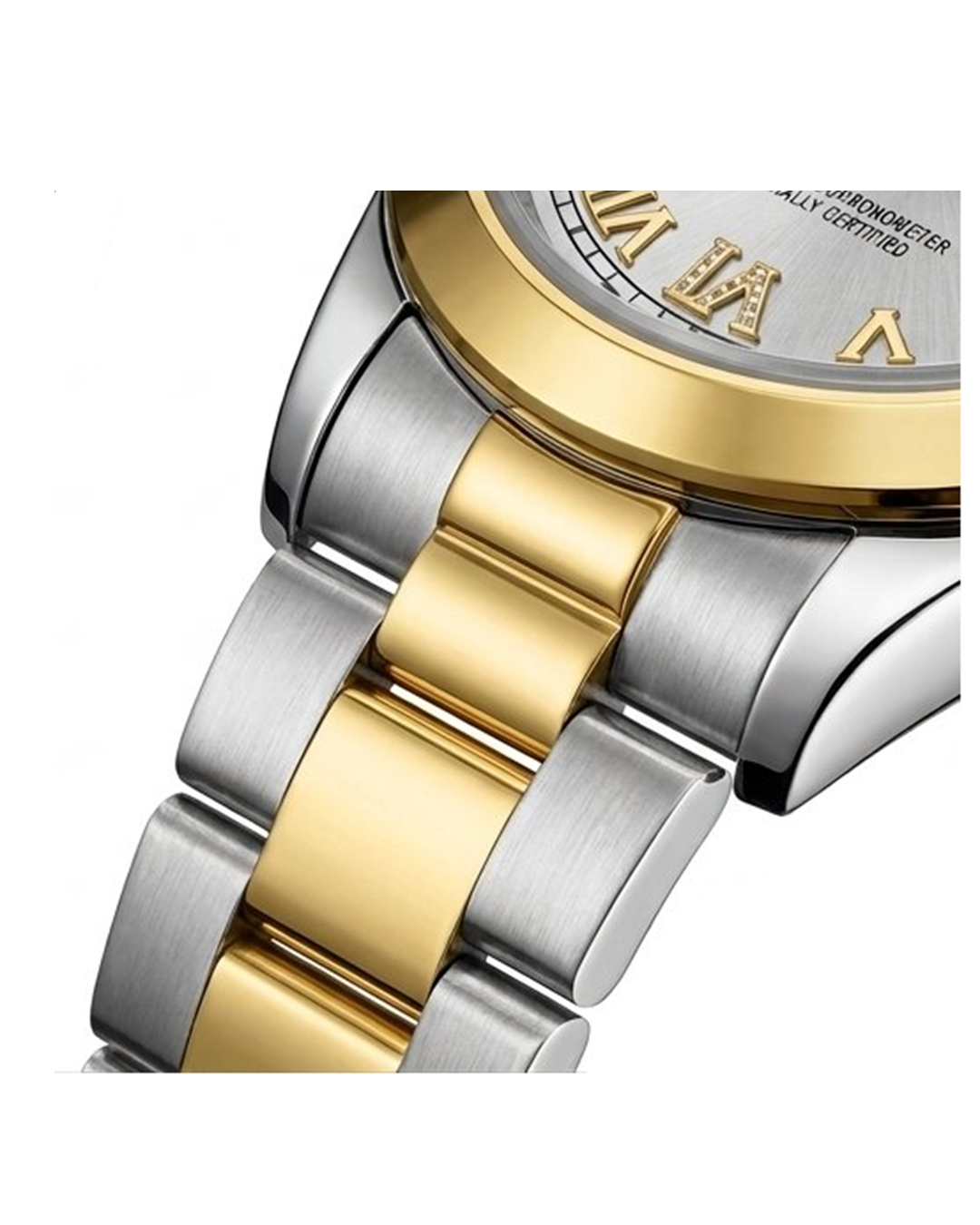 Rolex Silver Dial Gold & Silver Plated Watch