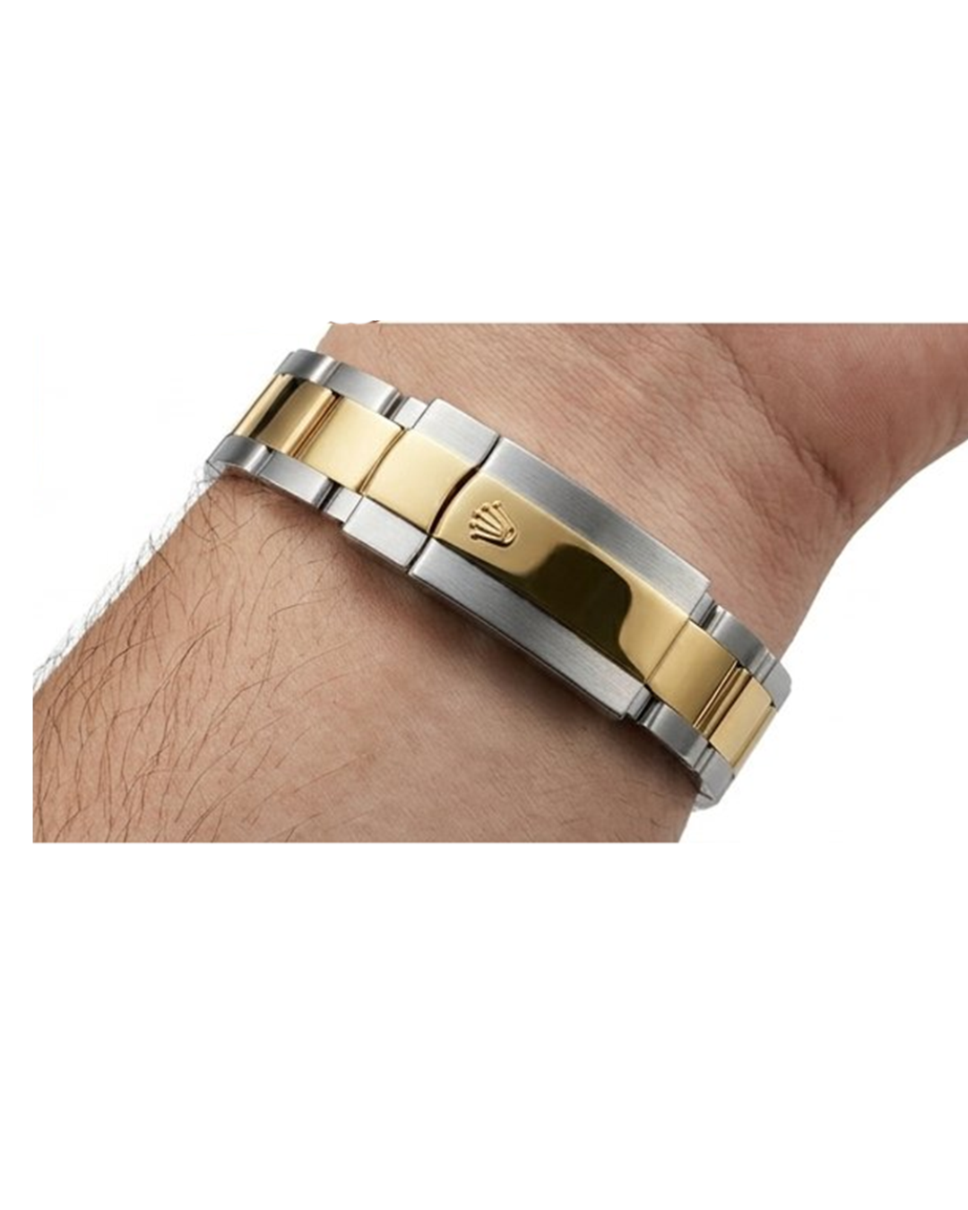 Rolex Black Dial Gold & Silver Plated Watch