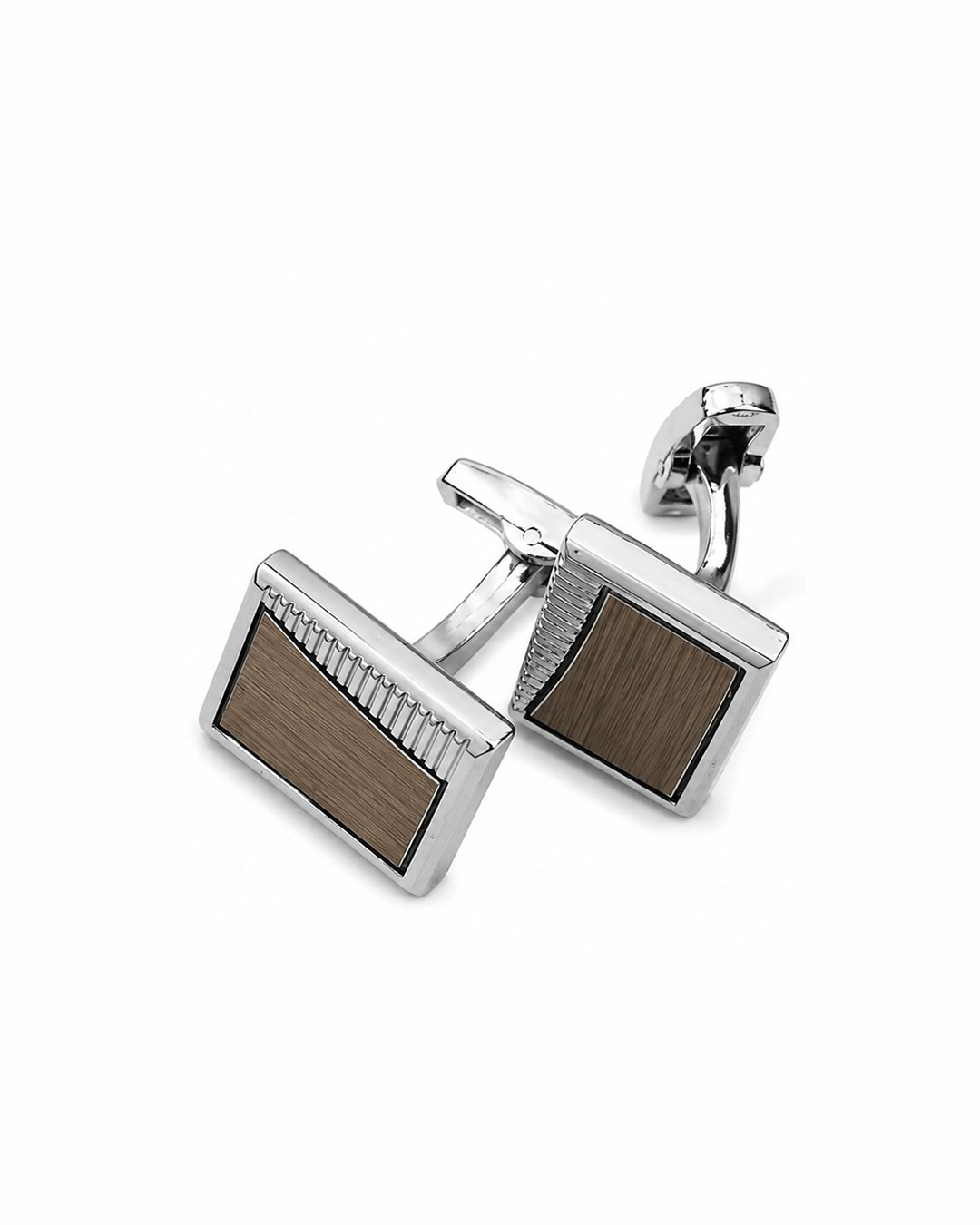 Silver Wooden Cufflink