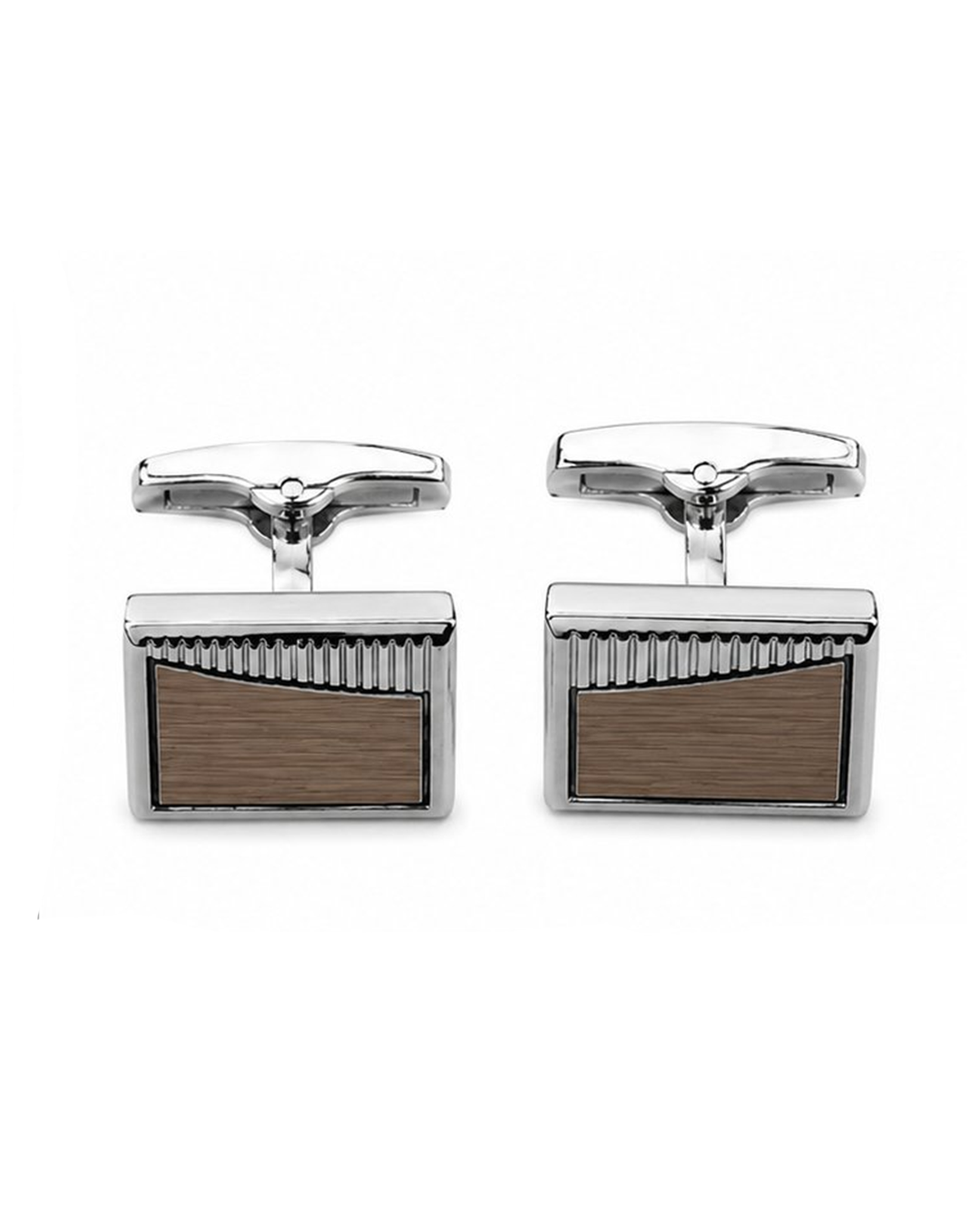 Silver Wooden Cufflink