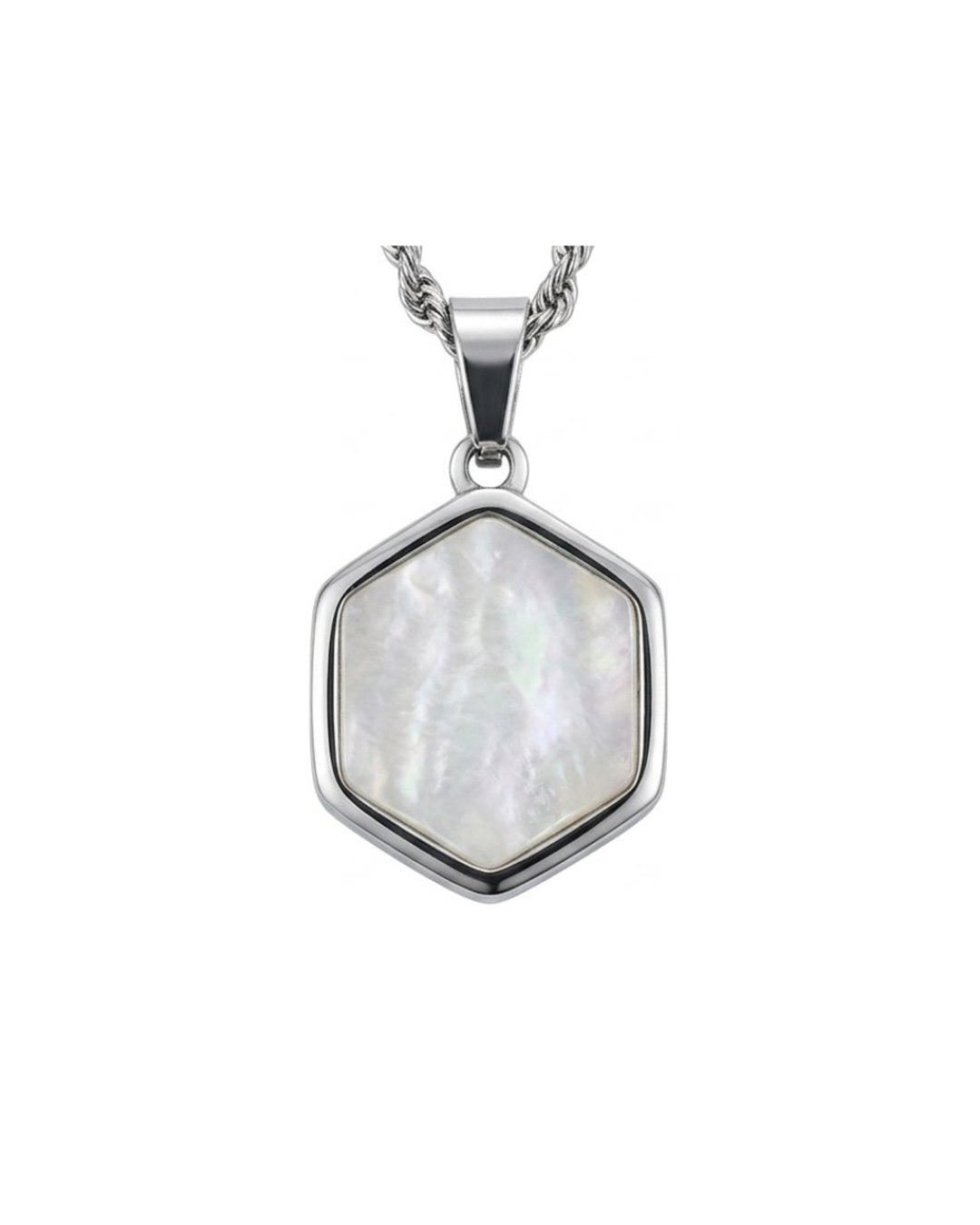 Pentagon White Locket