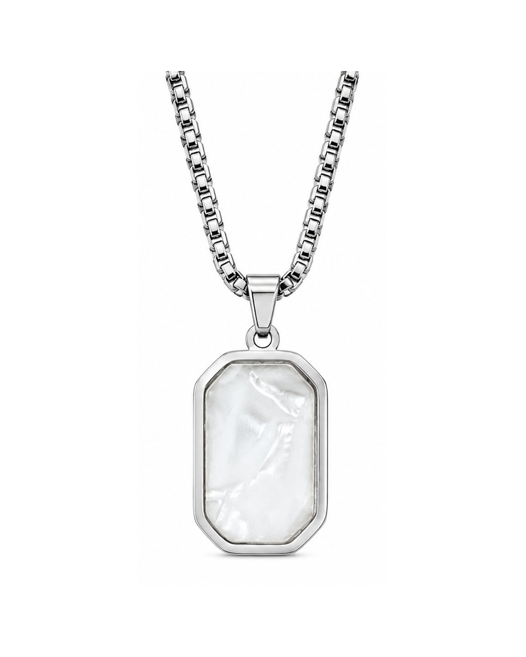 White Moon with Silver Plated Locket