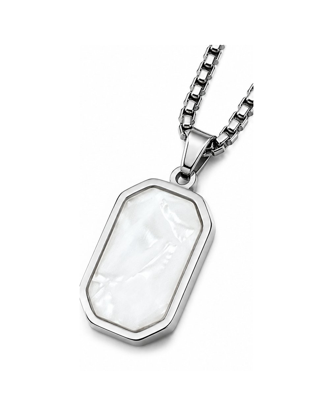 White Moon with Silver Plated Locket