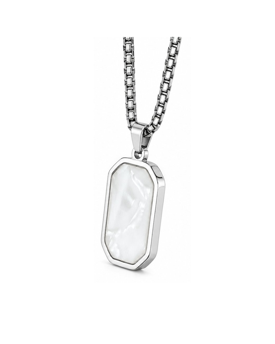 White Moon with Silver Plated Locket