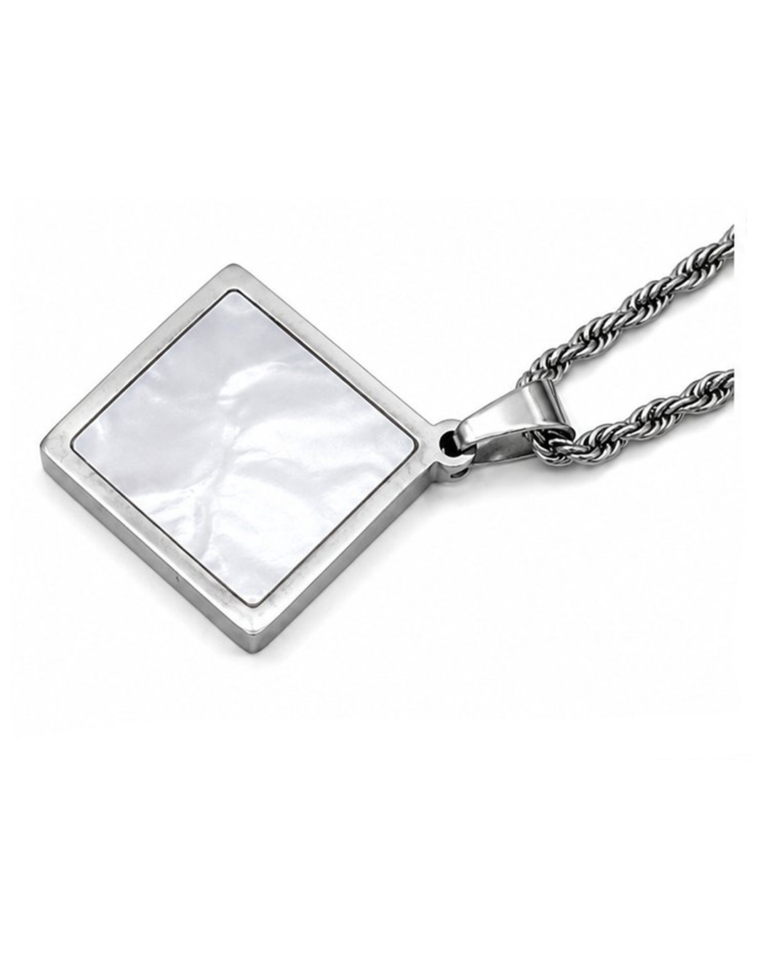 White Diamond Shaped Locket