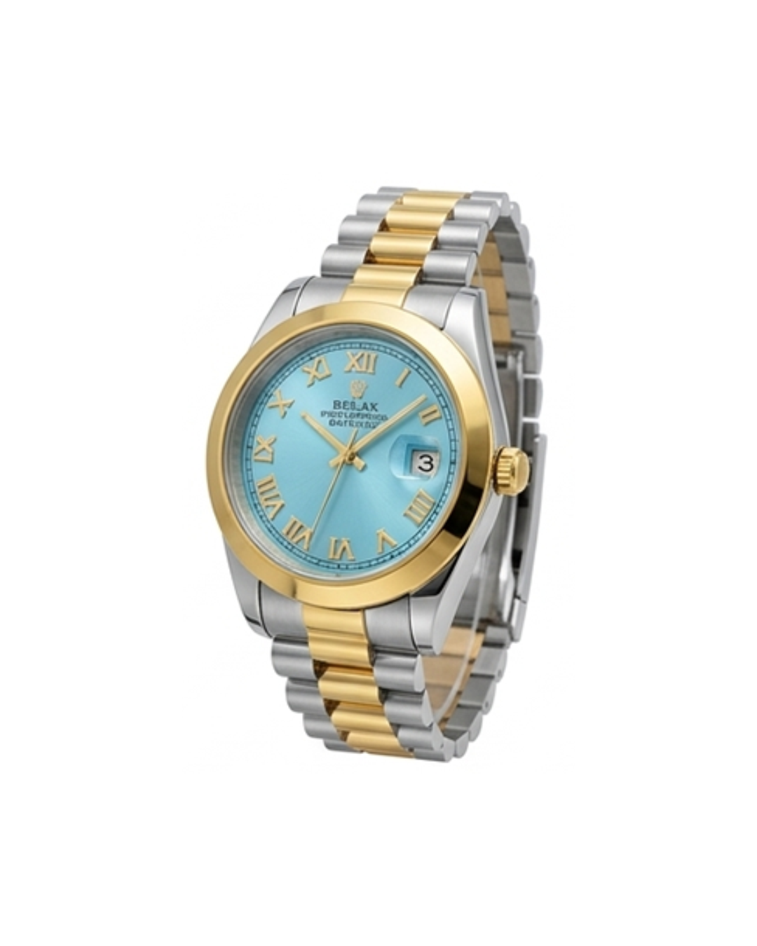Rolex Blue Dial Gold & Silver Plated Watch