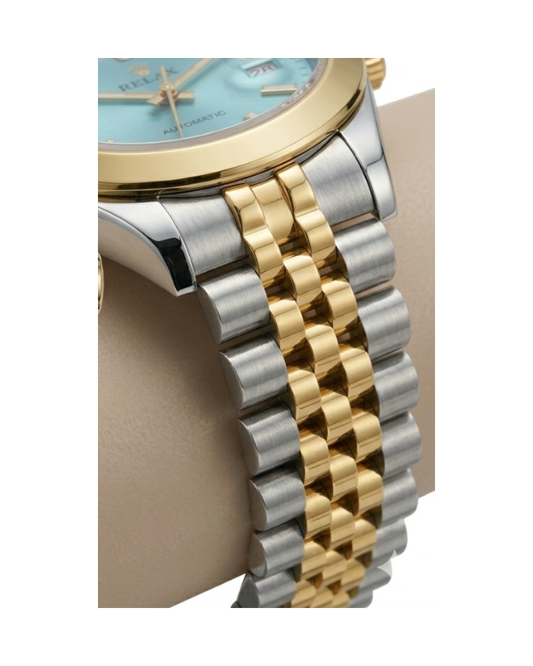 Rolex Blue Dial Silver & Gold Plated Watch